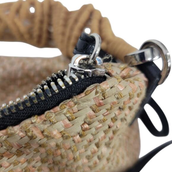 Gianni Chiarini Firenze Straw Bag Tan Woven Shoulder Slouchy Hobo Raffia Leather - Picture 5 of 16